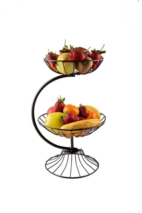 nilşah C Model Modern 2 Katlı Metal Meyvelik