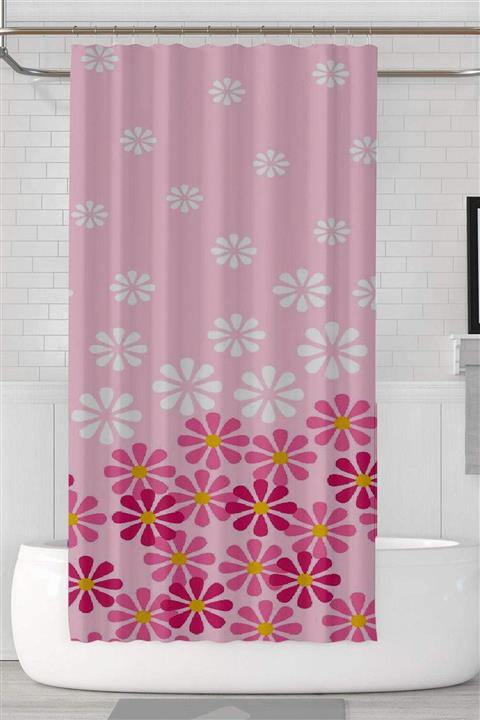 Cardea Banyo Duş Perdesi Papatya Çift Kanat Halka Hediyeli