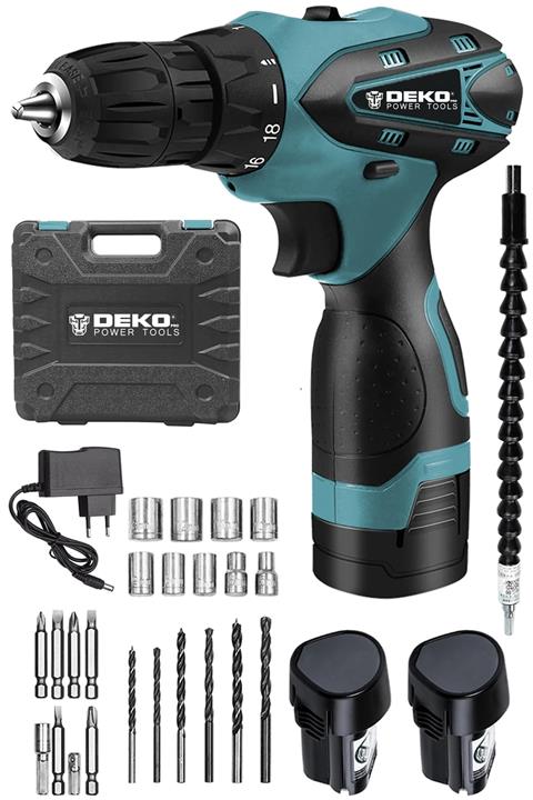 DEKOPRO POWER TOOLS Alman 36 V Sjs Çift Metal Şanzuman Çift Akülü Şarjlı Vidalama Matkap + 24 Parça