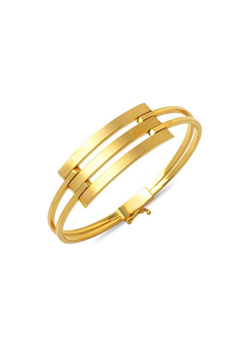 Bilezikci Üçlü Kaburga Altın Kelepçe Bilezik