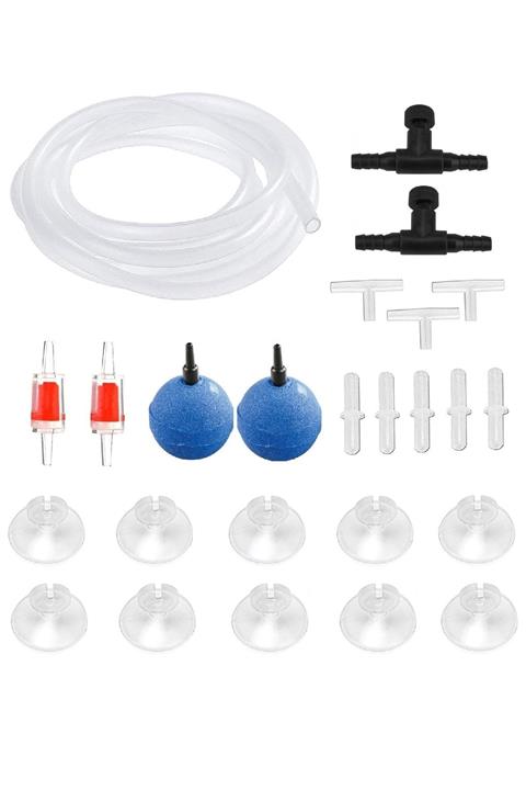 ARMATÜRK Akvaryum Hava Seti, Hava Motoru Seti, 10 Metre Hava Hortumu, Vana, Çekvalf, Ek, Hava Taşı