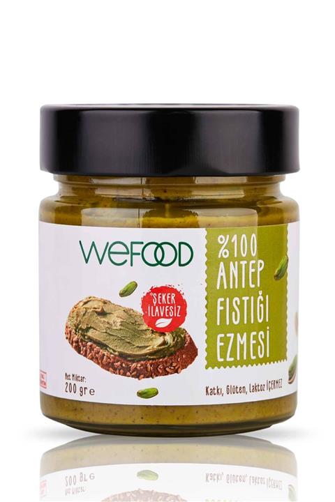 Wefood Şekersiz %100 Antep Fıstığı Ezmesi Sade 200 gr