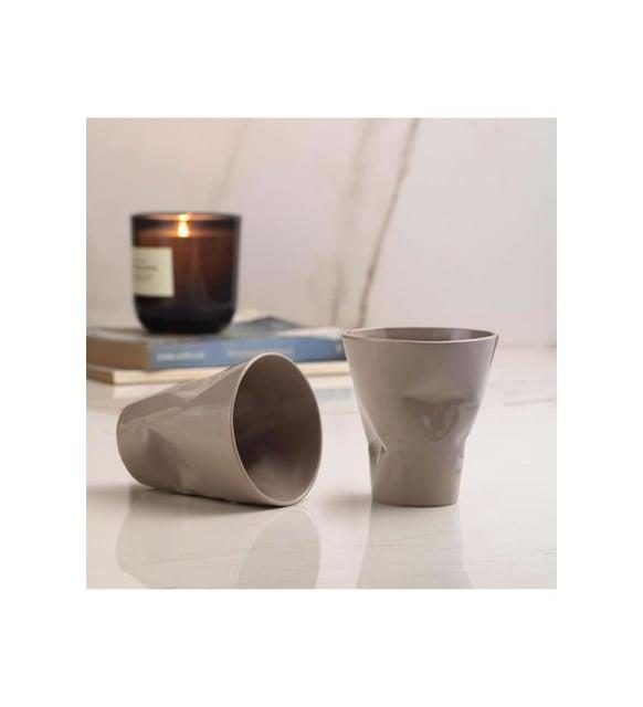 Kütahya Porselen Crash Kahve Fincan Seti 100 cc Gri 3 Lü