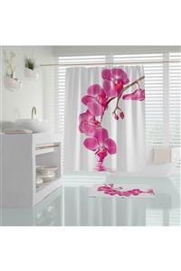 Zethome Tropik Orchid Banyo Duş Perdesi Tek Kanat 1x120x200