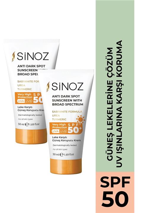 SİNOZ Leke Karşıtı Güneş Kremi Seti SPF 50+ (2 x 50ml)