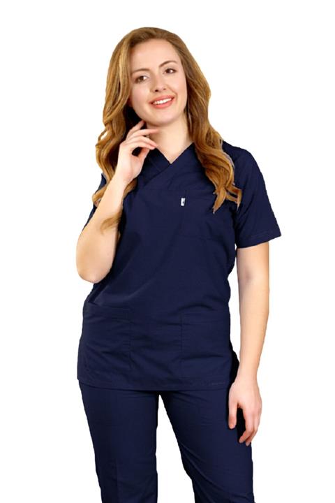 ÇİZGİ MEDİKAL Lacivert V Yaka Cerrahi Takım Hastane Forması