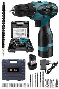 Jetta Power Tools 24v 4ah Liıon Batarya Metal Şanzuman Çift Akülü Vidalama 24 Adet Set Hediye