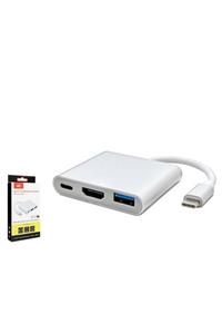 HADRON Hdx7764(4685) Çevirici Type-c To Usb 3.0 + Hdmı 3 Port Mac