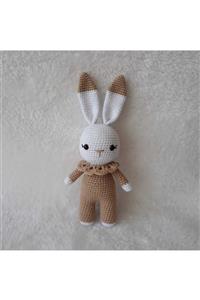 OYUNCAKPARK Sütlü Kahve Miniş Tavşan Uyku Arkadaşı Amigurumi Organik Oyuncak