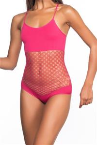 Emay Kadın Fuşya Dikişsiz Çıtçıtlı Fantezi Body 5041
