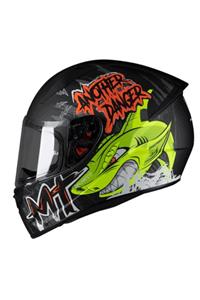 MT Helmets Mt Kask Mt Stinger Danger Neron Mat Renkli Vizörlü Smoke