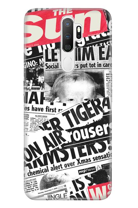 OPPO A5 A9 2020 Pure Modern Desenli Silikon Kılıf Gazete News