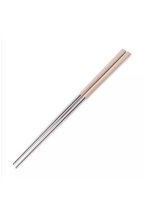 Kpop Dünyasi Renkli Metal Chopsticks - Bej