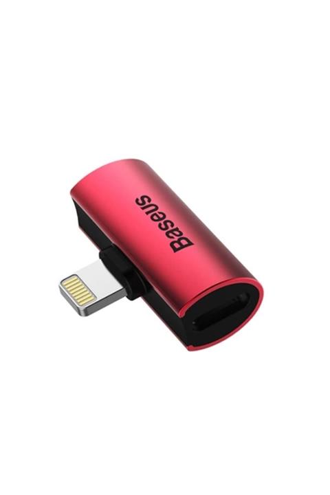 Baseus L46 Iphone 11 11 Pro Xr Xs Max Uyumlu Lightning Kulaklık Şarj Usb Adaptörü Kırmızı