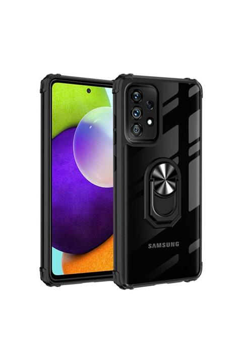 Samsung Galaxy A32 4g Kılıf Military Armor Yüzüklü Köşe Korumalı Şeffaf Sırt Tank Armor Zırh