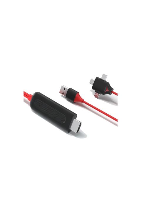 EVGARAJ Combo 3in1 Lightning/micro Usb/type-c To Hdmı Ios Android Görüntü Aktarıcı Kablo 1.5m