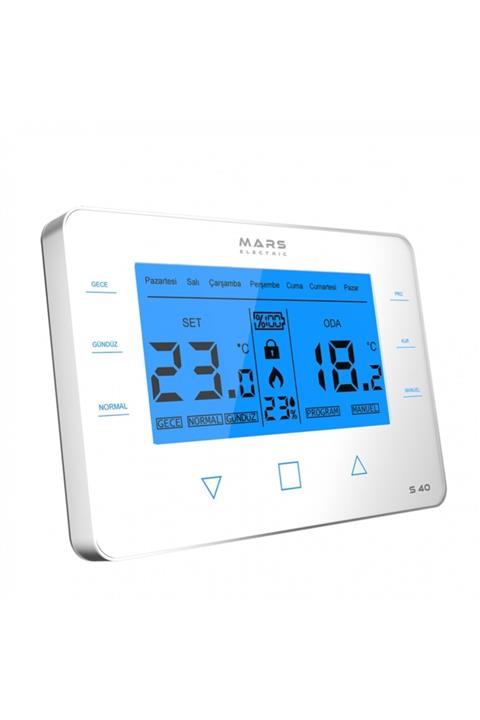 Mars Beyaz S40 Kablosuz Programlanabilir Oda Termostat