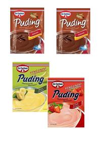 Dr. Oetker 4 Paket Puding 2 Kakaolu + 1 Muzlu + 1 Çilekli