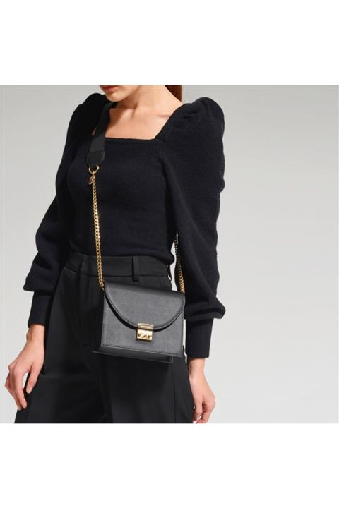 Black Ribbon Zincir Detaylı Kolon Askılı Çanta