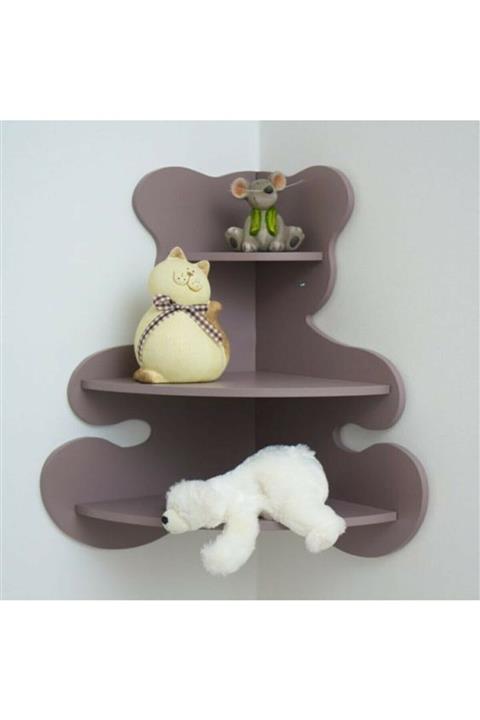 Sadık Mobilya Ahşap Dekoratif Çocuk Odası Ayıcık Köşe Rafı