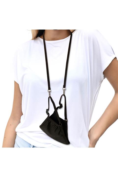 MASKE Okfis Boyun Askısı Kadın Siyah 65 Cm