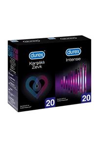 Durex Karşılıklı Zevk Geciktiricili Prezervatif 20'li+Durex Intense Prezervatif, 20' li