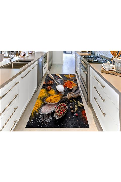 CARİA HOME Baharatlar Desenli Mutfak Halısı