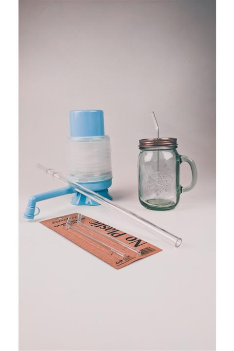 Retro Time Cam Damacana Pompası Ve 4 Adet Cam Pipet