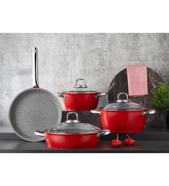 Amboss Star Granit 7 Parça Tencere Seti 5mm Sgr-6817