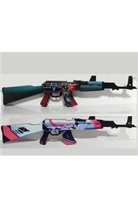 Hediyenealsak Ahşap Cs Go Asiimov Ve Neon Rider Skin Görünümlü Ak 47 2'li Tüfek