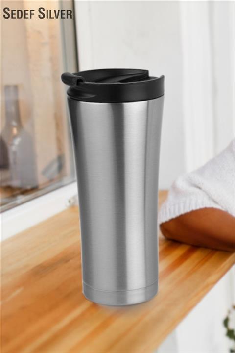 SEDEF SİLVER Çelik Araç Termos Bardak Mug Kupa 500 ml