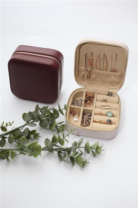 minibon Deri Seyahat Mücevher ve Takı Çantası