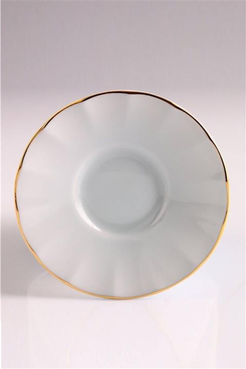 Porland 6'lı Porselen Altın Fileli Çay Tabağı