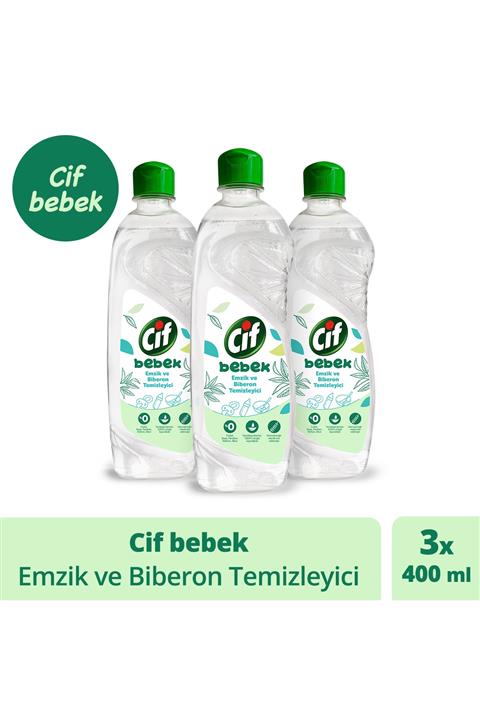 Cif Bebek Emzik Ve Biberon Temizleyici 400 ml X3