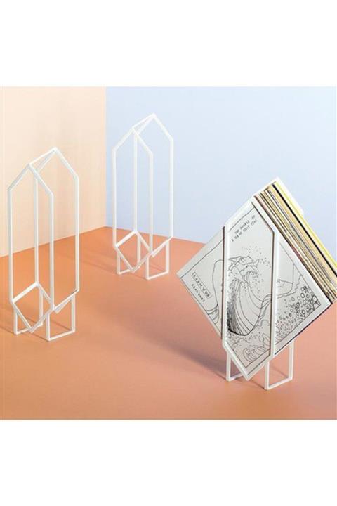 TRENDVAGONU Jimmy Beyaz Plak Rafı