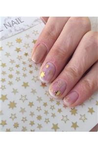 ACCESSORIES WORLD Tırnak Sticker Nail Art Süsleme Yıldız Etiket Gold Renk