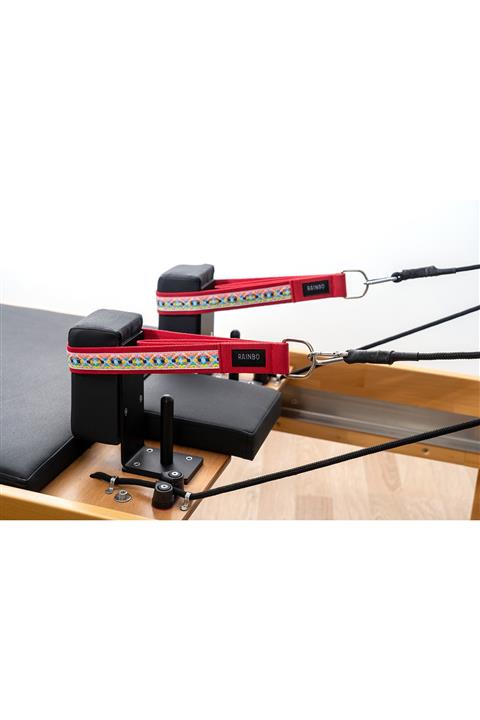 RAINBO Reformer Pilates İçin Elcik Metal Halkalı Model Desenli Double Straps İkili