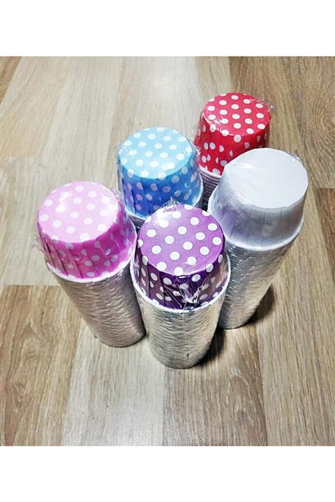 öztürkler Mavi Puantiyeli Muffin Cupcake Kapsül 50li