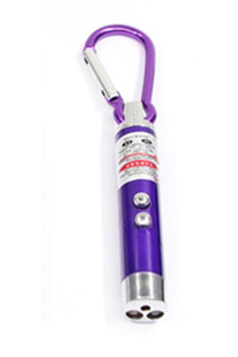 Gema Mini Kırmızı Lazer Kalem Pointer Beyaz Işık Anahtarlıklı Lazer 1 Adet Mor Ambalaj