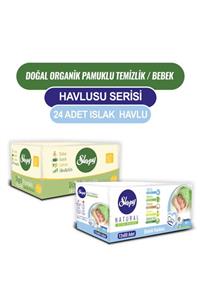 Sleepy Doğal Organik Pamuklu Temizlik Havlusu 12x50 + Bebek Havlusu 12x60