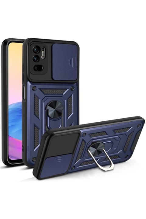 Xiaomi Poco M3/redmi 9t Uyumlu Kılıf Kamera Korumalı Sürgülü Yüzüklü Armor Military Tank Zırh