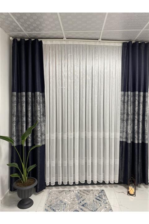 Dünya Perde Mavi Pano Fon Perde