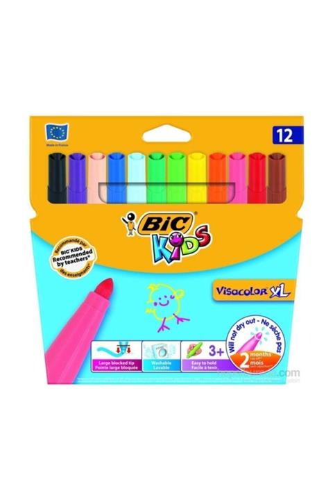Bic Kids Visacolor XL Keçeli Boya Kalemi 12 Renk