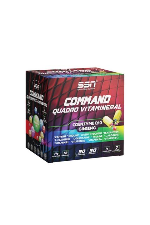 SSN Sports Style Nutrition Ssn Command Quadro Vitamineral Coenzym Q10 Ginseng C Vitamini Multivitamin 90 Kapsül