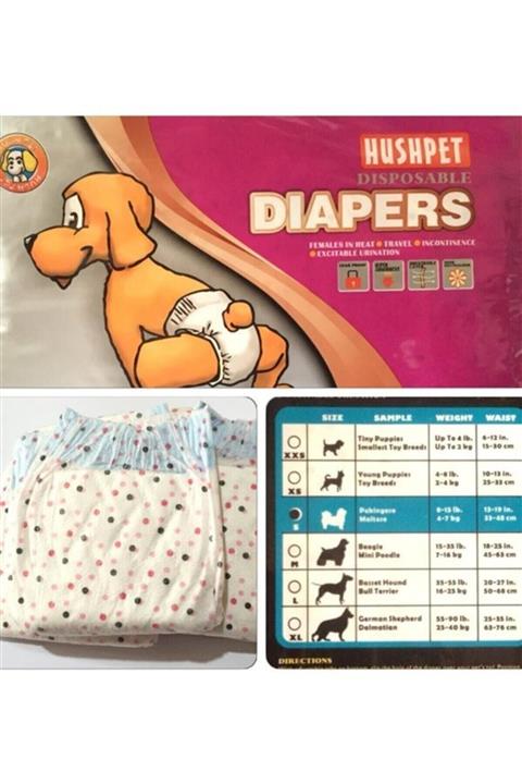 Hushpet Köpek Regl & Çiş Bezi 12 Adet Beden Mevcut (xs-s-m-l)