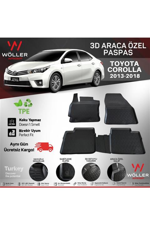 wöller Toyota Corolla Paspas 2013 2018 Arası 3d Havuzlu Paspas