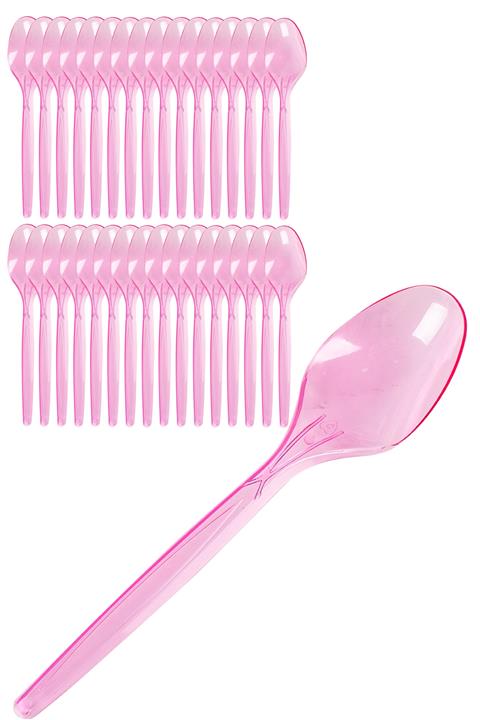 Kına Atölyesi Doğum Günü Kullanat Kaşık 25 Adet Pembe