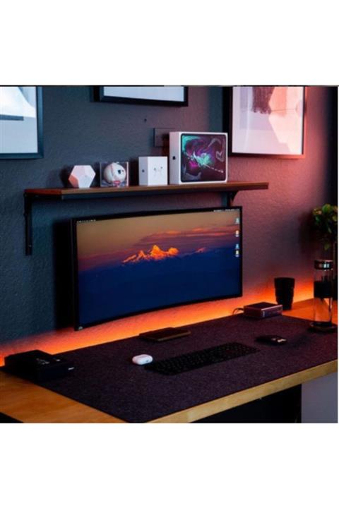 Woll Tasarım Alman Ithal Yün Keçe Çalışma Masası Düzenleme Ve Oyuncu Mouse Pedi Koyu Gri (50x100)cm
