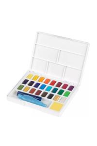 Faber Castell Creative Watercolor Tablet Sulu Boya Seti 24 Renk Su Hazneli Fırça