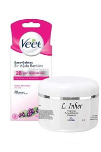 Veet Easy Gelwax Normal Cilt Soğuk Ağda Bandı Yüz Bölgesi 20'li Ve Topikal %25 Anestezi Kremi 50 Ml